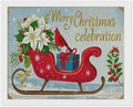 Diamond Painting Kits for Adults - Red Sleigh with Poinsettias, Cardinal Bird Merry Christmas Painting DIY 5D Full Drill Diamond Dots Paintings with Diamonds Gem Art And Crafts Home Decor 16"x20"