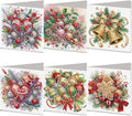 DoxQcs 5D Diamond Art Painting Greeting Cards Kit, DIY Cards for Blessings Congratulations Gifts, Greeting Card Set for Birthday Thanksgiving Day Christmas Halloween-Christmas