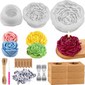 69 pcs Candle Making Silicone Mold Set,2 Peony(Large + Medium) Mold 1 Rose(Small) Set of 3D Flower Silicone Molds, for Soap,Candle Home Décor Handmade Gift