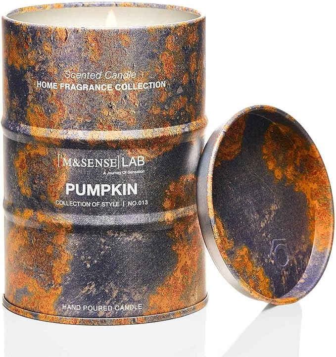 M&SENSE Spring Candle, Pumpkin Scented Candles Christmas Decor, Natural Non Toxic, Aromatherapy Candle for Stress Relief Meditation Relaxing, Housewarming Gifts for Women Men, 11.3oz