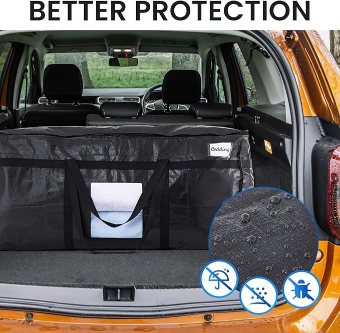 TAILI 69 Gallon Extra Large Storage Bags, XXL Black Heavy Duty Moving Bags For Storage with Visible Window, Wrap Around Handles, Totes for Space Saving, Alternative to Moving Boxes (2 Pack)
