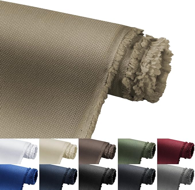 Waterproof Marine Canvas Fabric by The Yard 58" W 600D PVC Backing Water-Resistant Polyester Fabric Upholstery Material for Outdoor Indoor Marine Awning Tent Boat Furniture Cover DIY, 3 Yards Khaki