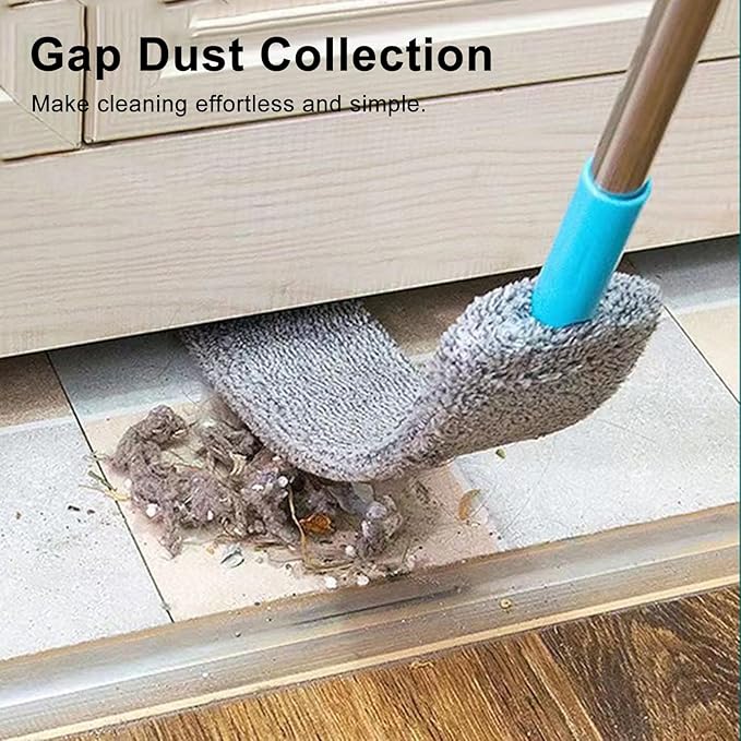 Saker Plus Retractable Gap Dust Cleaning Artifact, Retractable Gap Dust Cleaner Flat Duster, with 2 Microfiber Dusting Cloths Long Handle,Flat Duster