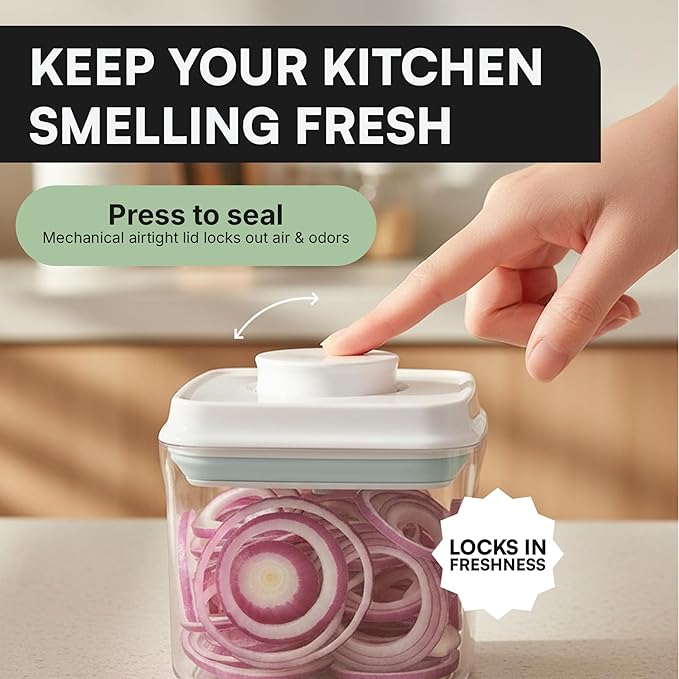 Bop Top Airtight Food Storage Containers with Lid 2 Cups / 16 oz | Kitchen Canister Sets | Air Tight Pantry Container | Pop Top Dry Food Storage Containers for Snacks, Sugar, Flour, Baking, Pasta