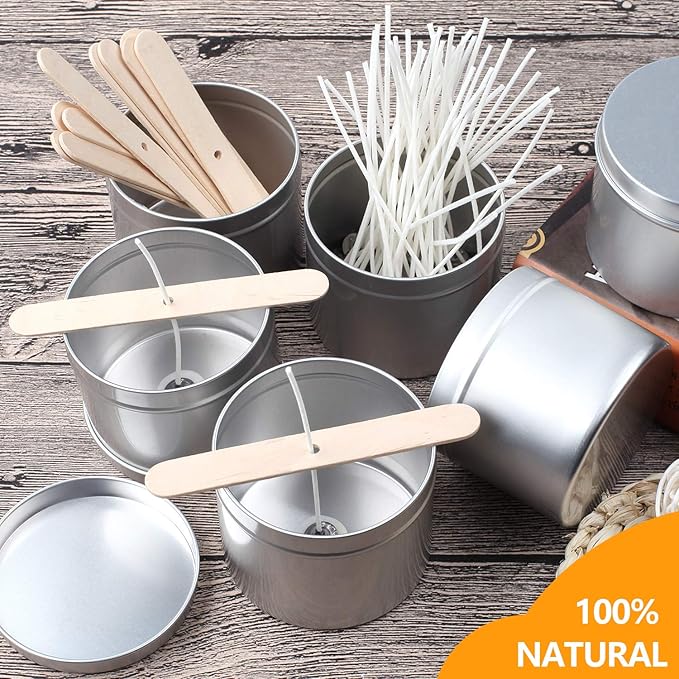 DINGPAI 100pcs Wooden Candle Wick Holders, Candle Wick Centering Devices for Candle Making, Candle Wick Bars, Wick Clips for Canld Centering Tool