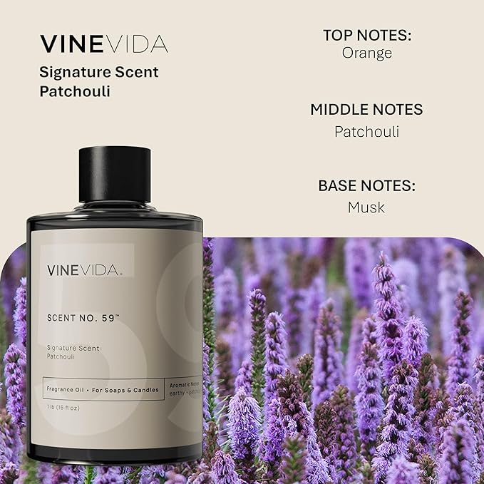 VINEVIDA [16oz] Patchouli Fragrance Oil for Making Candles and Soap - Natural Candle Scents Made in USA