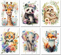Meothan 6 Pack Diamond Painting Kits, Animal Diamond Art Kits for Adults Full Drill Diamond Paintings Kits for Adults Beginners DIY Animal Diamond Painting Set Gem Art Wall Decor 9.8x13.8inch