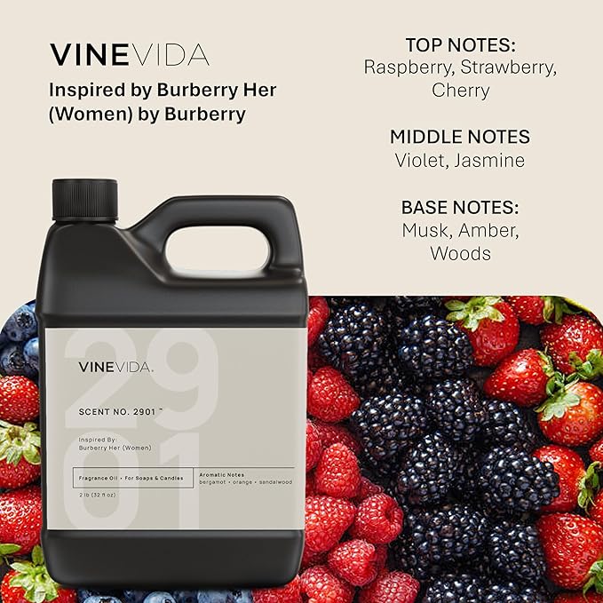 VINEVIDA [32oz] No.2901 Her (Women) Fragrance Oil for Candle Making - Natural Candle Oil Scents - Soap Making Essential Oil - Made in USA
