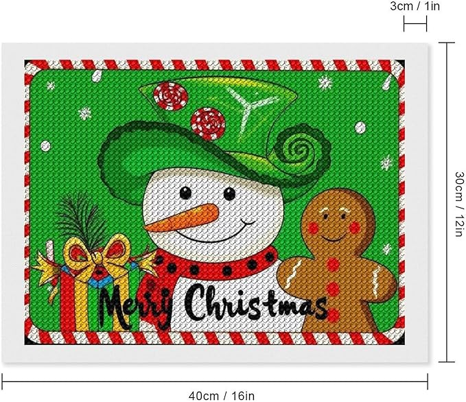 AIVKIEJK Diamond Painting Kits for Adults - Christmas Snowman Gingerbread and Candy Painting DIY 5D Full Drill Diamond Dots Paintings with Diamonds Gem Art and Crafts Home Decor 12"x16"
