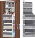 SpaceHacks 5-Tier Over The Door Organizer with Mesh Pockets, Baby Nursery Storage for Closet, Bathroom and Bedroom, Adjustable Hanging Closet Organizer for Cosmetics, Books and Essentials (Dark Grey)