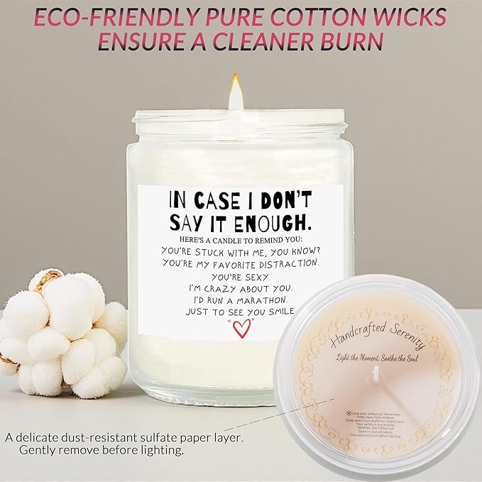 Candle Gifts for Her Him – Long Lasting Clean Burn Candle 9 Oz, Valentine Gifts for Girlfriend Boyfriend, Romantic Anniversary Wedding Birthday Gift for Women Men