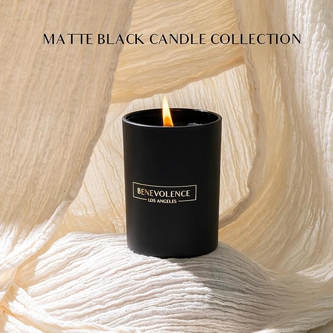Benevolence LA Black Berries (Baies) Scented Candle | Soy Christmas Candles, Black Candle for Home | Holiday Candles Gifts for Women and Men | Home Fragrance | Aromatherapy | Bathroom Freshener | 10oz