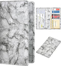HERRIAT Car Registration and Insurance Card Holder,Marble Leather Vehicle Glove Box Automobile Documents Paperwork Wallet Case Organizer for ID, Key Contact Information Cards,Men&Women