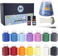 Monivi 14-Color Pearled Candle Sand Gift Set 1.55lb/24.7oz Colored Sand Wax with Glass Jar, 2 Scented Oils, Spoon and 50 Wicks, Wax Sand Beads for Candle Making, Décor, Luxury Gift (14-Color Gift Set)
