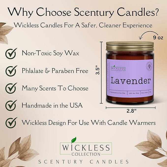 Wickless Butterscotch Bourbon Scented Candles for Candle Warmer Lamp, Many Scents to Choose, 100% Non-Toxic Soy Wax, Candle Melts for Warming Plate, Handmade in The USA (Butterscotch & Bourbon)