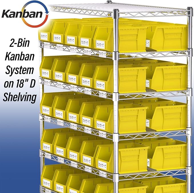 Akro-Mils 30237 AkroBins Plastic Storage Bins, Space-Saving Stackable Bins for Garage, Pantry, Craft Organization, 9" x 6" x 5", Clear, 12-Pack