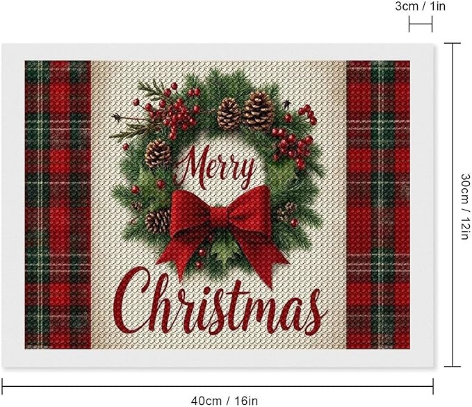 AIVKIEJK Diamond Painting Kits for Adults - Merry Christmas Red Bow & Pine Cones Painting DIY 5D Full Drill Diamond Dots Paintings with Diamonds Gem Art and Crafts Home Decor 12"x16"