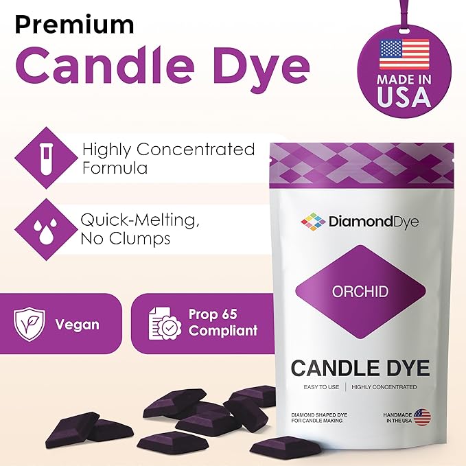 Orchid Candle Dye - Made in The USA - Premium Colorants - Highly Concentrated - Popular Colors for Paraffin or Soy Wax - Great for Professionals or Hobbyist - 25 Dye Chips