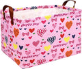Valentine's Day Basket Gift for Empty Cute Heart Large Storage Bin for Kid and Baby Room Décor (Happy Day Love)