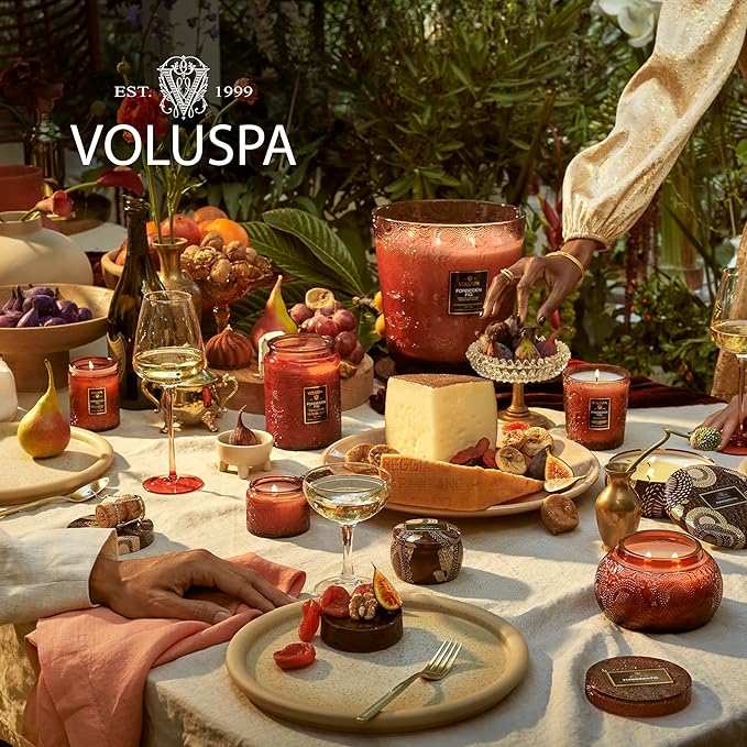 Voluspa Forbidden Fig Candle, 18 oz, Coconut Wax Blend, Scented Candles for Home, 100 Hour Burn Time, Candle Jars