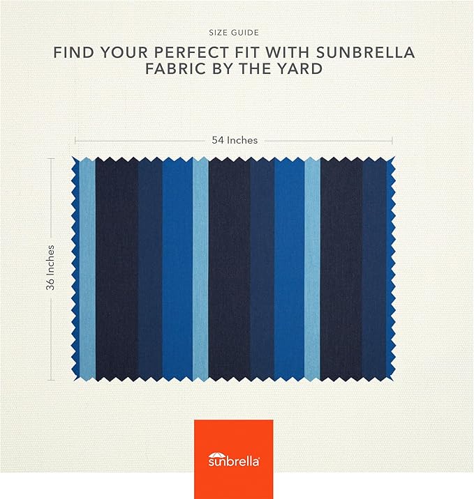 Sunbrella Outdoor Fabric by The Yard | Gateway Indigo (Striped) | Official Sunbrella Seller | Indoor or Outdoor Upholstery Fabric for Chairs, Cushions, Drapery, Pillows, Furniture