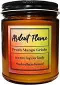 Candles | Peach Mango Gelato | 100% Natural Soy Wax Candle for Home Decor | Highly Scented | Premium Fragrance | Handmade in Vermont, USA | 8 oz | Long Lasting | Gift for Women and Men