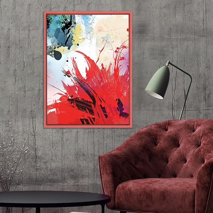 Pixy Canvas Floater Frame 24x30 for 1.5 inch Deep Canvas Paintings/Canvas Prints/Wood Canvas Panels/Wall Art/Wall Decor/Home Decor/Artwork (Pastel Red/Pink, 24 x 30 inch, Portrait)