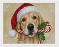 Diamond Painting Kits for Adults - Christmas Golden Retriever Puppy in Santa Hat with Candy Cane Painting DIY 5D Full Drill Diamond Dots Paintings with Diamonds Gem Art And Crafts Home Decor 16"x20"