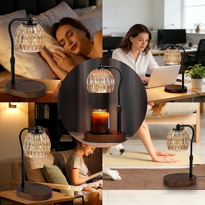 SunnySam Candle Warmer Lamp with Timer & Dimmer, Wax Melt Warmer for Jar Candles,Home Decor Desk Lamp, Birthday Gifts for Women, Mothers Day Gifts(2 Bulbs)
