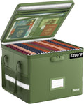 ENGPOW 5200°F File Box Fireproof Document Box with Lock,Heat Insulated Collapsible File Storage Organizer Box with Handle,Portable Home Office File Cabinet for Hanging Letter/Legal Size Folder, Green