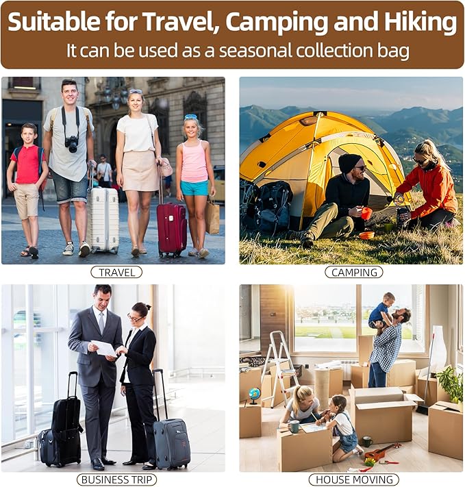 Travel Vacuum Storage Bags, 6 Pack Carry-On Size for Luggage and Suitcase, Vacuum Storage Bags, Vacuum for Bags Storage, Space Saver for Clothes & Clothing - 80% Space Saver(No pump)