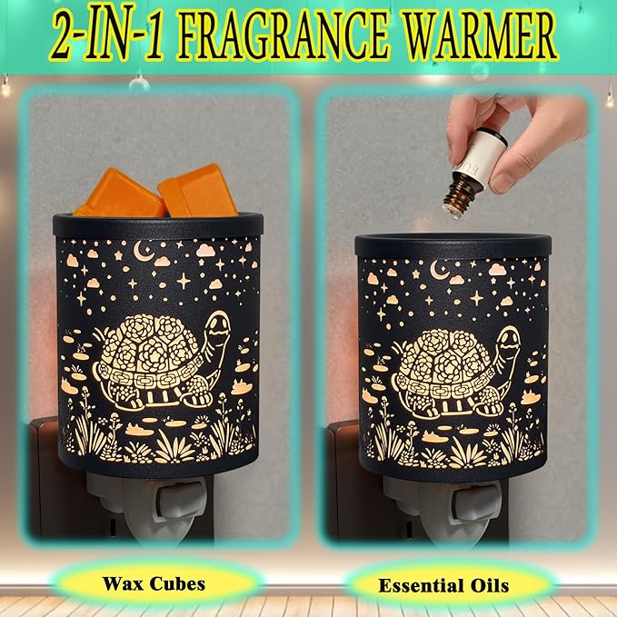 Plug in Wax Warmer for Scented Wax melt Warmer Scentsy Wax Warmer for Fragrance Oil Candle Warmer for Office Bedroom Gift & Home Decor（Tortoise）