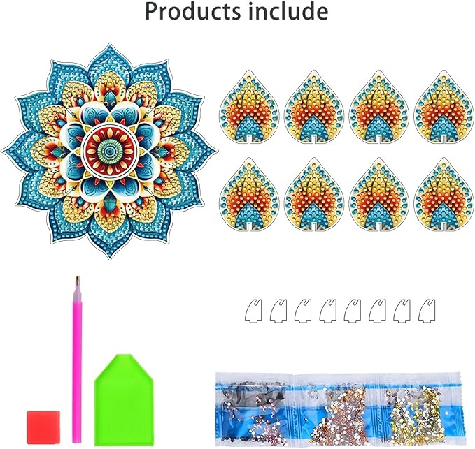 5D DIY Diamond Art Painting PVC Flower Candle Holders Tealight/Tea Light/Votive Candle Holder, for Table Centerpiece Home Décor Party Wedding Dinning-Flower-11