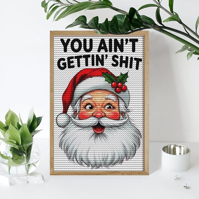 AIVKIEJK Diamond Painting Kits for Adults - Humorous Santa Claus Christmas Painting DIY 5D Full Drill Diamond Dots Paintings with Diamonds Gem Art and Crafts Home Decor 8"x12"