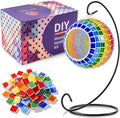 Joyclub DIY Mosaic Candle Holder Kit Mosaic Kits for Adults Stained Glass Tealight Hanging Candle Holder for Home Lighting Decor Girls Birthday Craft Gifts