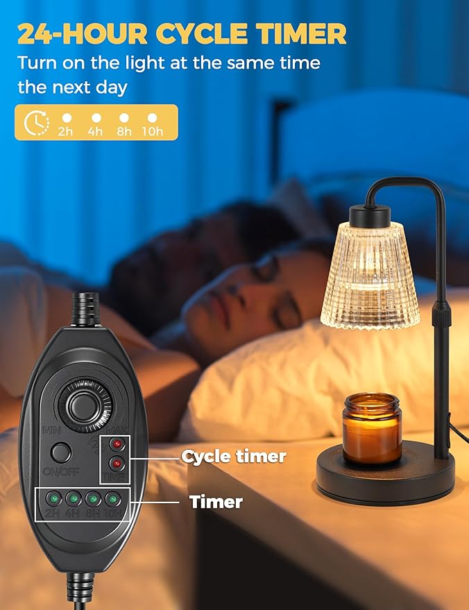 GODONLIF Candle Warmer Lamp with Timer Dimmable, Birthday Gifts for Women Mom, House Warming Gifts New Home Decor, Wax Melt Warmer for Jar Candles with 2 Bulbs