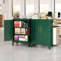 Green Metal Storage Cabinet, 36" Tall Locking Storage Cabinet with 2 Adjustable Shelves, Steel Locker Organizer, for Office, Home, School, 11.81" D x 23.62" W x 35.83" H, 2PS