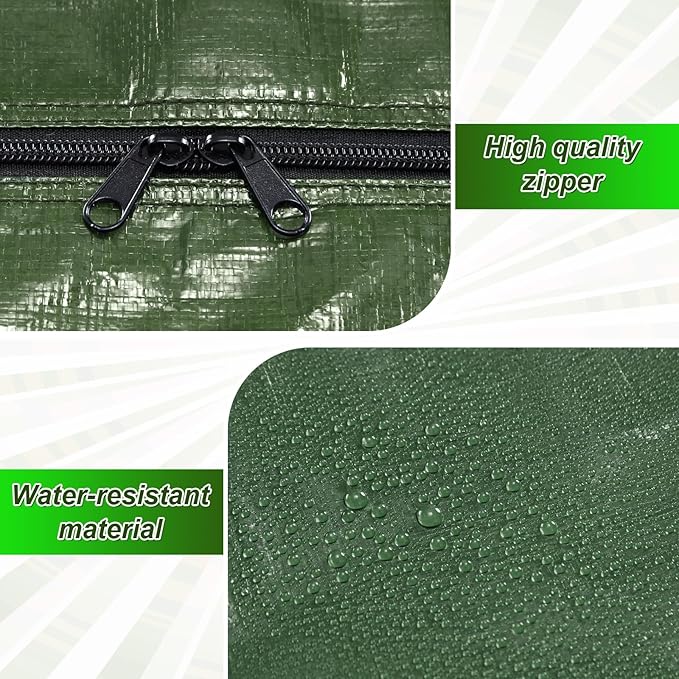 Windyun 4 Pack 98 Gallon Extra Large Moving Bags XXL Heavy Duty Storage Bag with Strong Zipper Handle Jumbo Big Tote Box Foldable for College Dorm Travel Clothes Duffle Blanket Pillow(Army Green)