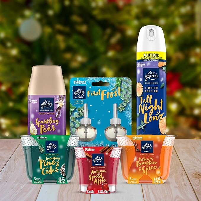 Glade Candle Jar, Air Freshener, Golden Pumpkin & Spice, 3.4 Oz