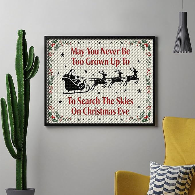 AIVKIEJK Diamond Painting Kits for Adults - Christmas May You Never Grow Too Big Painting DIY 5D Full Drill Diamond Dots Paintings with Diamonds Gem Art and Crafts Home Decor 16"x20"
