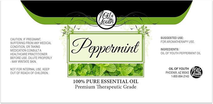 Oil of Youth Peppermint Essential Oil 8 oz - Aromatherapy Grade Bulk Peppermint Oil