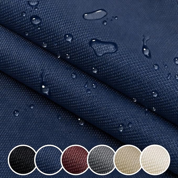 Waterproof Canvas Cloth Fabric by The Yard 60" W 600D Oxford Polyester Upholster Fabric Water Resistant Material for Outdoor Furniture Chair Cushion Cover DIY Sewing (1 Yard, Navy Blue)