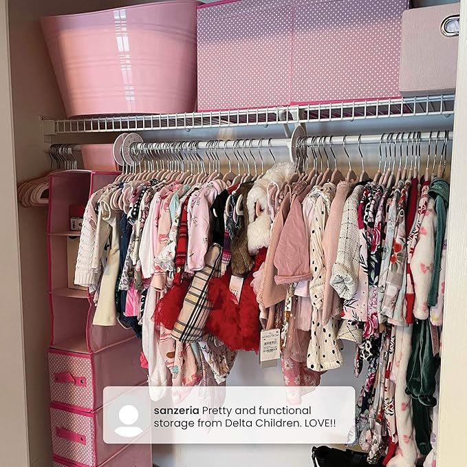 Delta Children Nursery Storage 48 Piece Set - Easy Storage/Organization Solution - Keeps Bedroom, Nursery & Closet Clean, Dove Grey