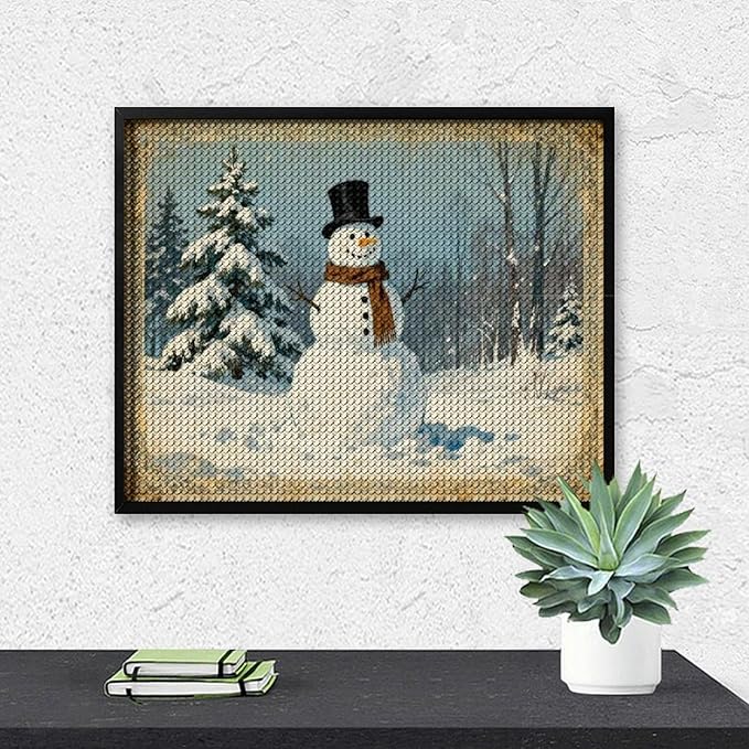 AIVKIEJK Diamond Painting Kits for Adults - Christmas Snowman Painting DIY 5D Full Drill Diamond Dots Paintings with Diamonds Gem Art and Crafts Home Decor 16"x20"