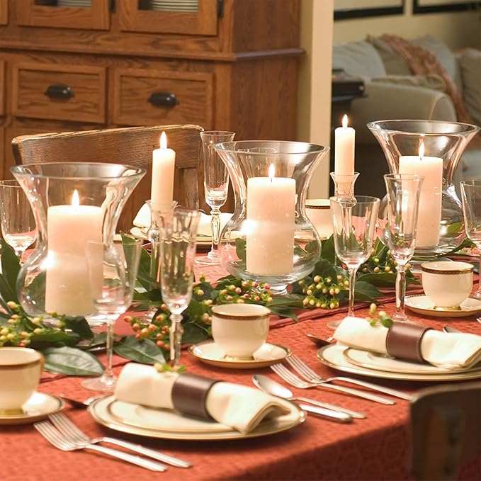 Root Candles 4-Count Unscented Dinner Candles Dripless Beeswax Enhanced Grecian Collenette Boxed Candle Set, 7-Inch, Dark Green