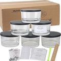 MILIVIXAY 6 Pack 24 oz Candle Jars with Metal Lids and Candle Making Kits - 3 Wick Candle Jar,Bulk Empty Clear Thick Glass Jars for Making Large Candles - Spice, Powder Containers.
