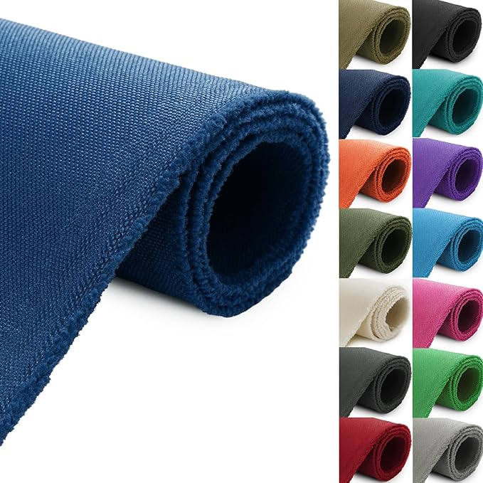 Thickened Waterproof Canvas Fabric by The Yard, 1200D 58" W Outdoor Upholstery Material Heavy Duty Fabric Water Resistant Sewing Material for Chair Patio Cushion Purse Bag, 1 Yard Ocean Blue