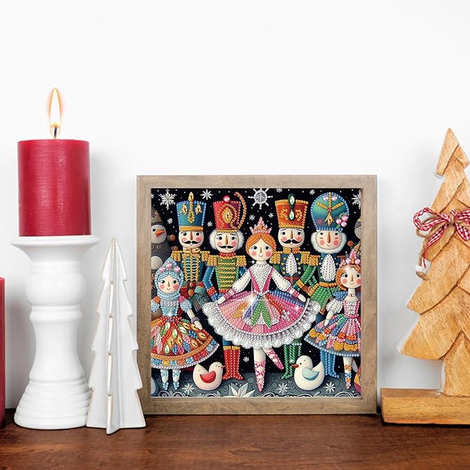 5D Christmas Girl Special Shape Diamond Art Kits for Beginners, Christmas Winter Theme Diamonds Painting Kits for Adults,DIY Crystal Rhinestones Diamond Paintings for Home Wall Decor 12×12Inch