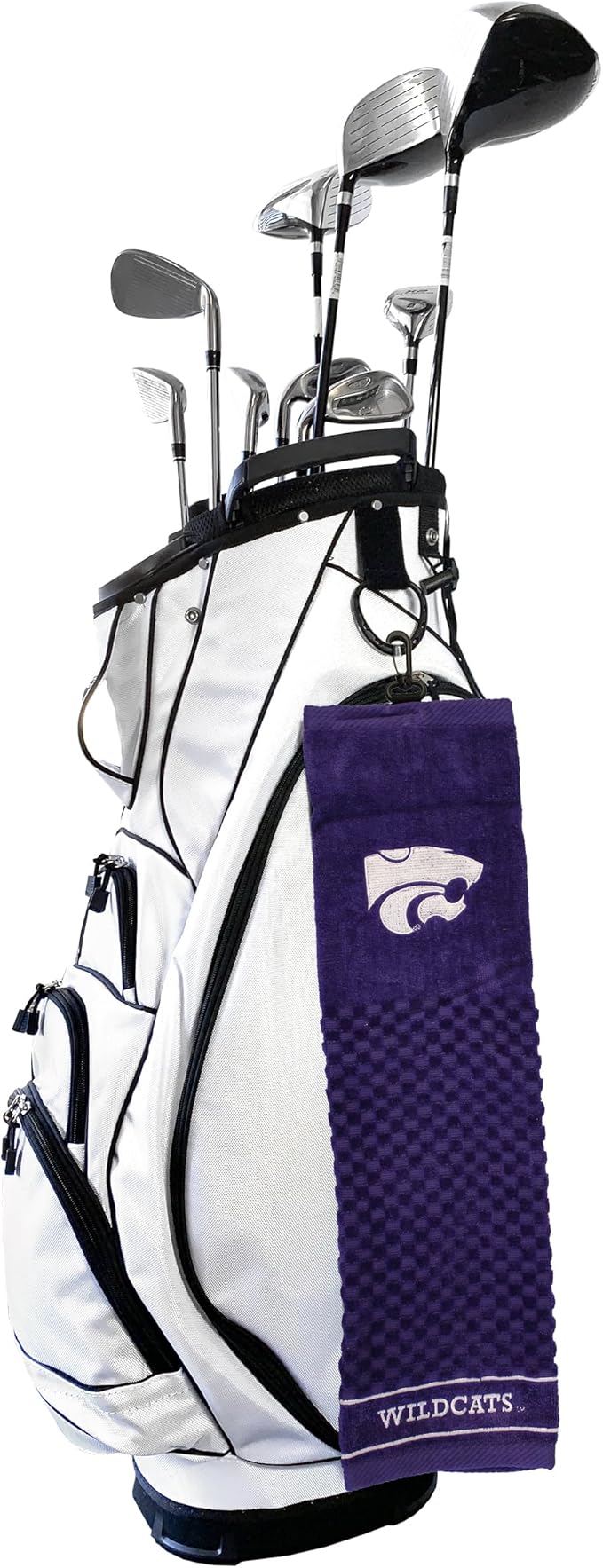 Team Golf NCAA Kansas State Wildcats Embroidered Golf Towel Embroidered Golf Towel, Checkered Scrubber Design, Embroidered Logo