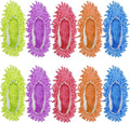 Cosywell Large Size 5 Pairs 10 PCS Shoes Cover for Mop Slippers Dusting Mop Shoes for Floor Cleaning House Washable（L）